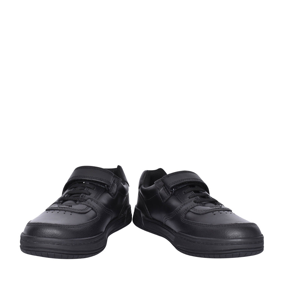 Boys Black Leather Velcro Shoe In Kids G Fit