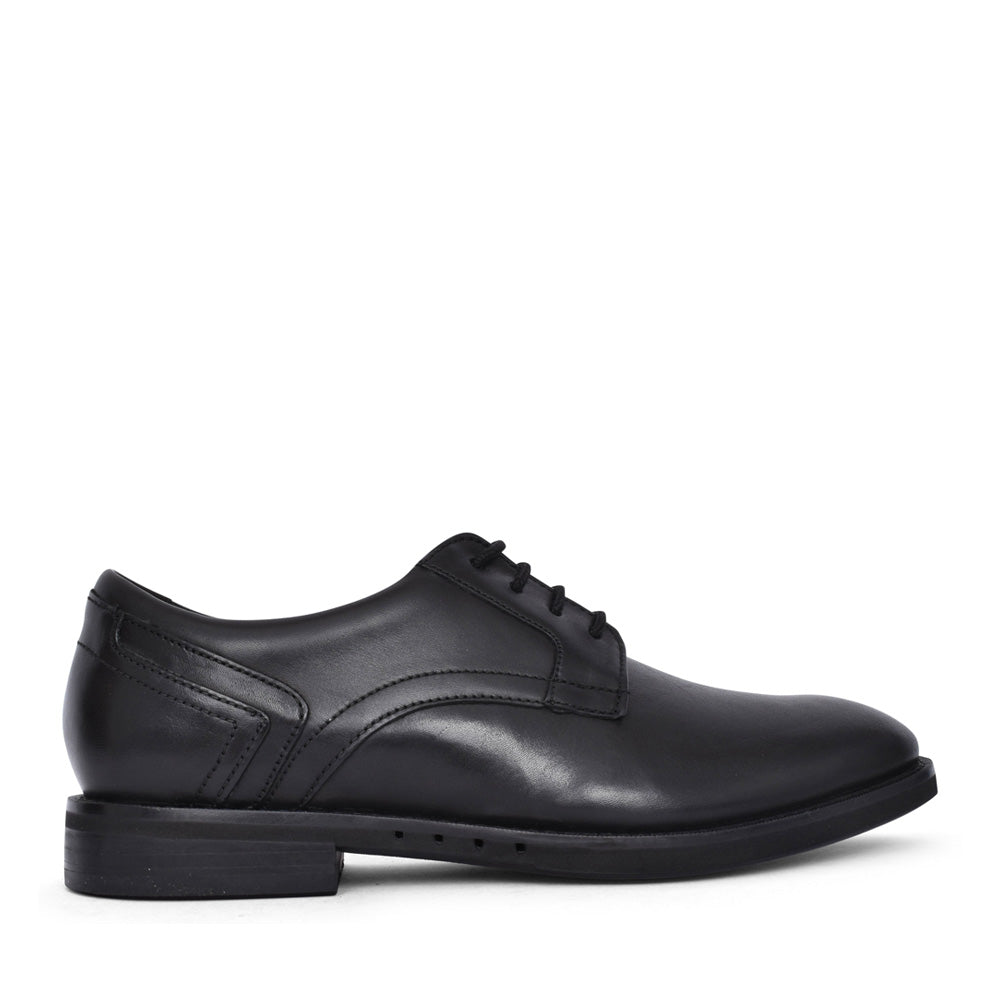Mens Un Hugh Lace Leather G-fit Shoe In Blk Leather