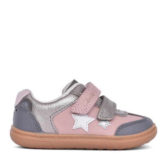 Girls Flash Print Pink Combi Shoe In Kids G Fit
