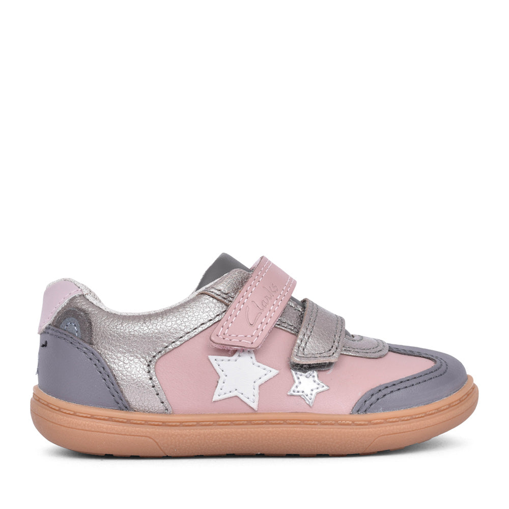 Girls Flash Print Pink Combi Shoe In Kids G Fit