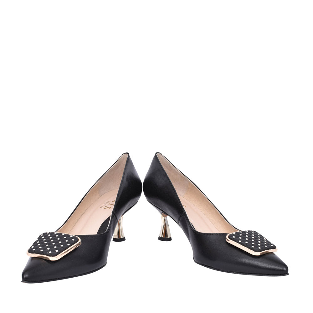 Ladies 7946 Low Heel Court Shoe In Black