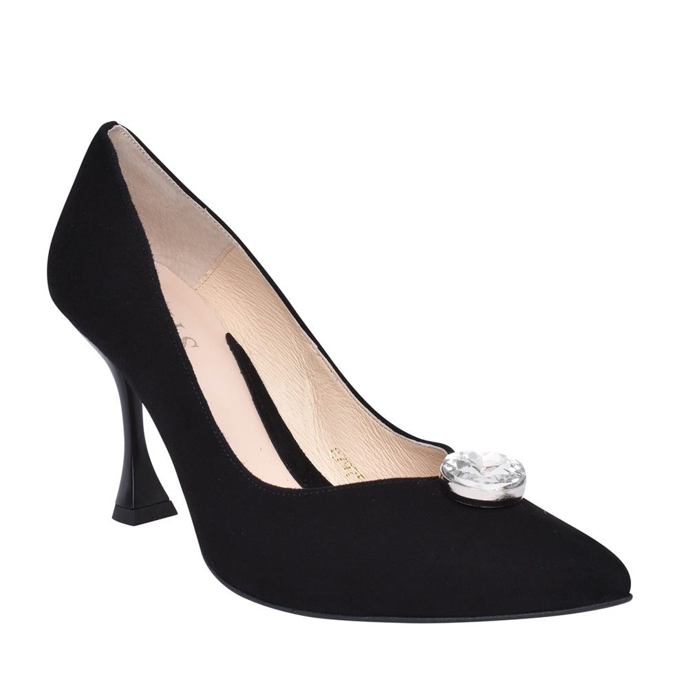 Ladies 7975 High Heel Court Shoe In Black
