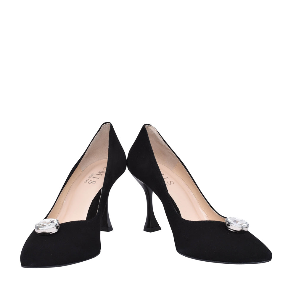Ladies 7975 High Heel Court Shoe In Black