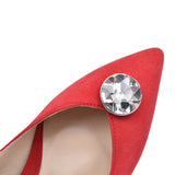 Ladies 7975 High Heel Court Shoe In Red
