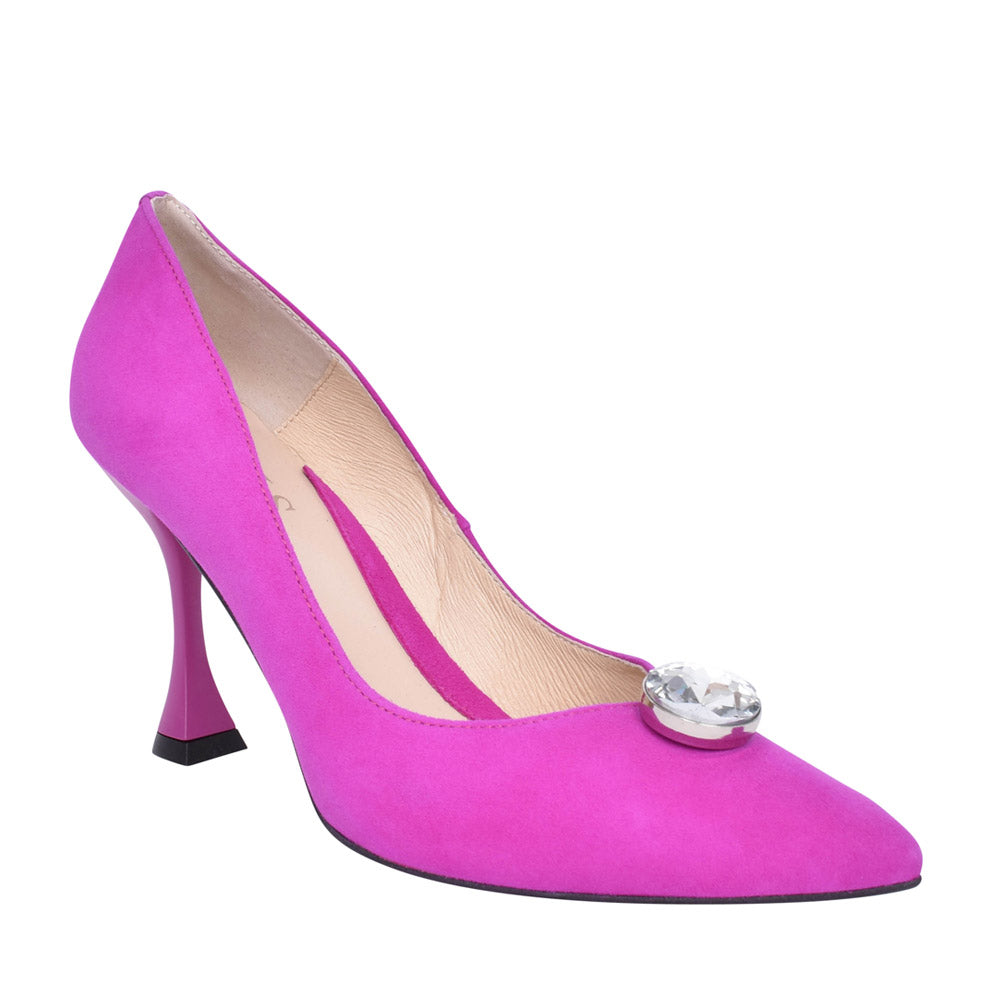 Ladies 7975 High Heel Court Shoe In Hot Pink