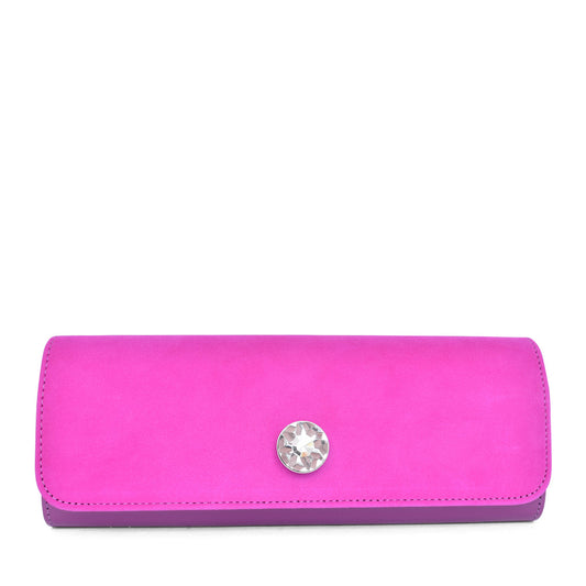 Ladies T20 Diamante Clutch Bag In Hot Pink