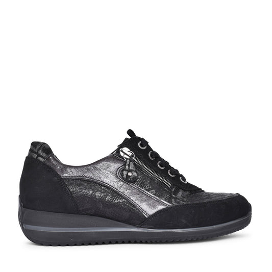 Ladies 98009 Himona Laced Trainer In Black