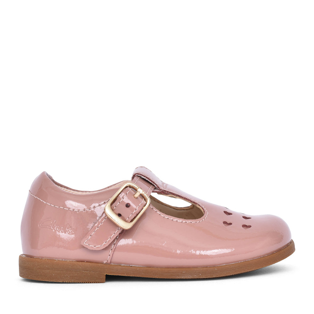 Girls Drew Play Pink Patent T-bar Shoe In Kids G Fit