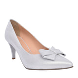 Ladies 6298 G-fit Medium Heel Court Shoe In Silver