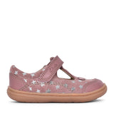 Girls Flash Mouse Dusty Pink Leather T-bar Shoe In Kids G Fit