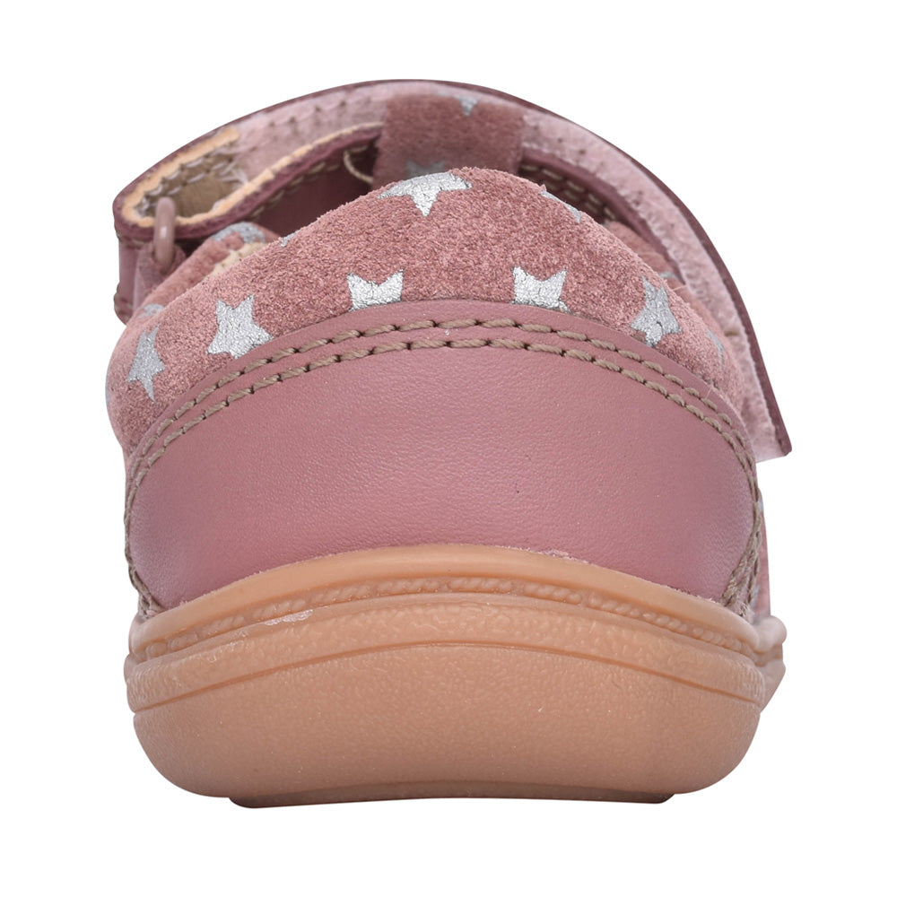 Girls Flash Mouse Dusty Pink Leather T-bar Shoe In Kids H Fit