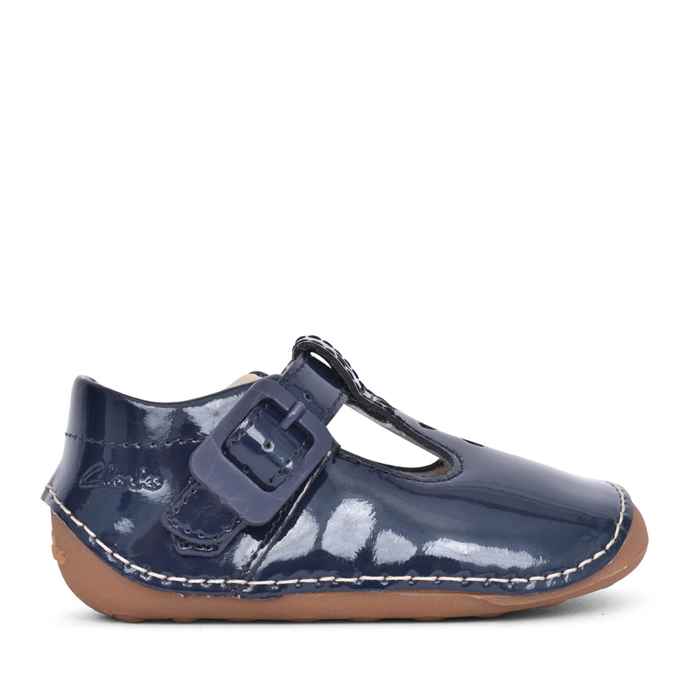 Girls Tiny Beat Navy Patent Shoe In Kids H Fit