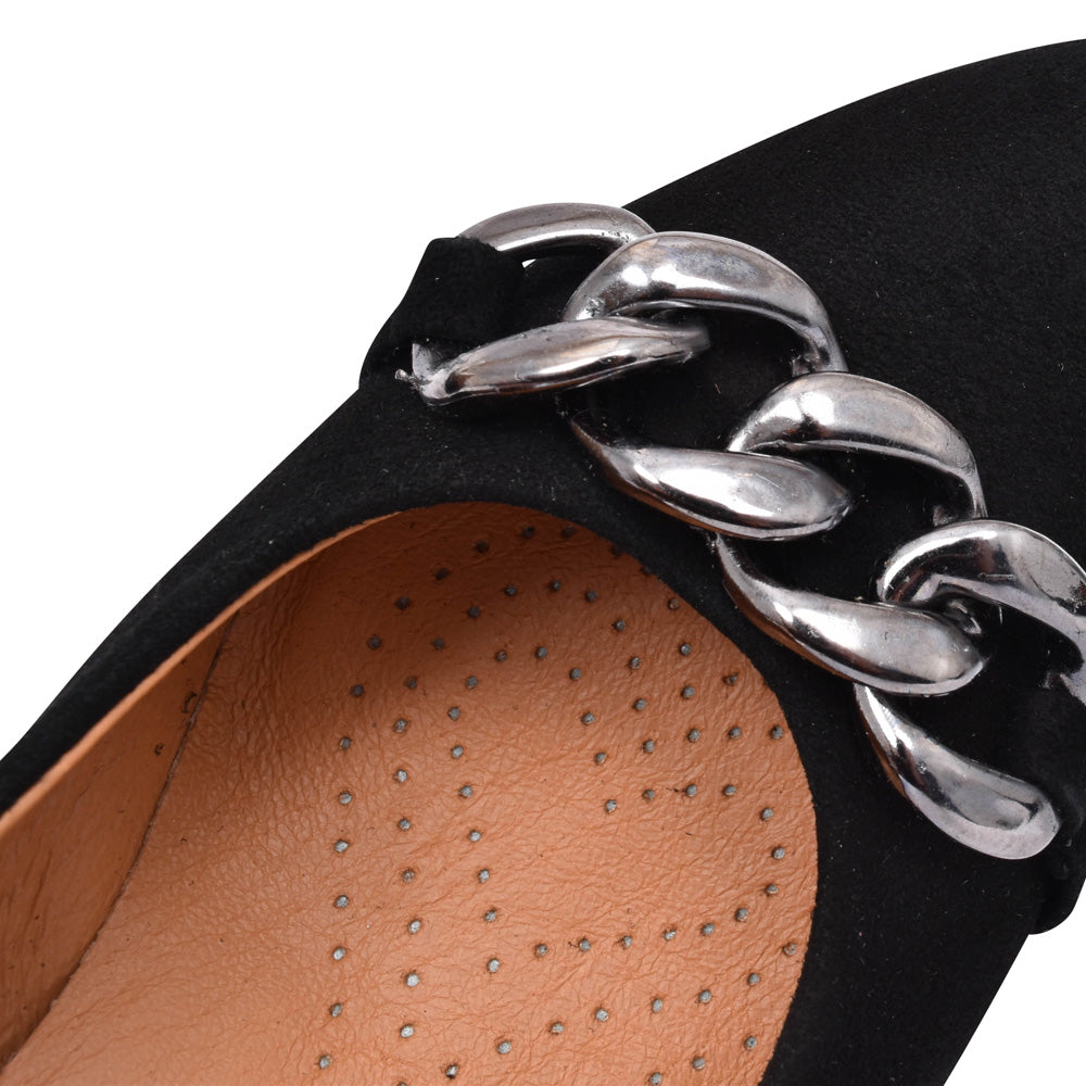 Ladies 6133 G-fit Low Block Heel Court Shoe In Black