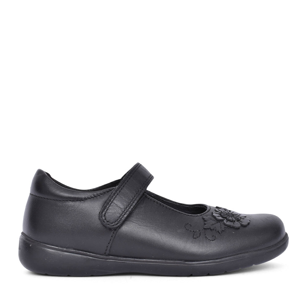 Girls Wish Black Leather Mary Jane In Kids G Fit