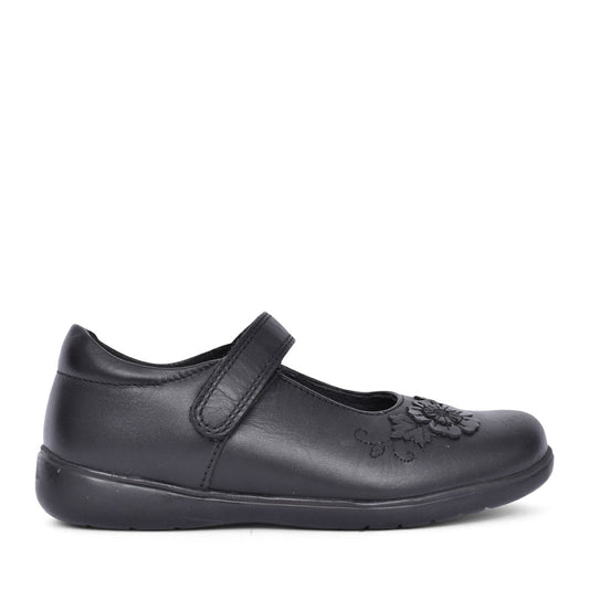 Girls Wish Black Leather Mary Jane In Kids G Fit