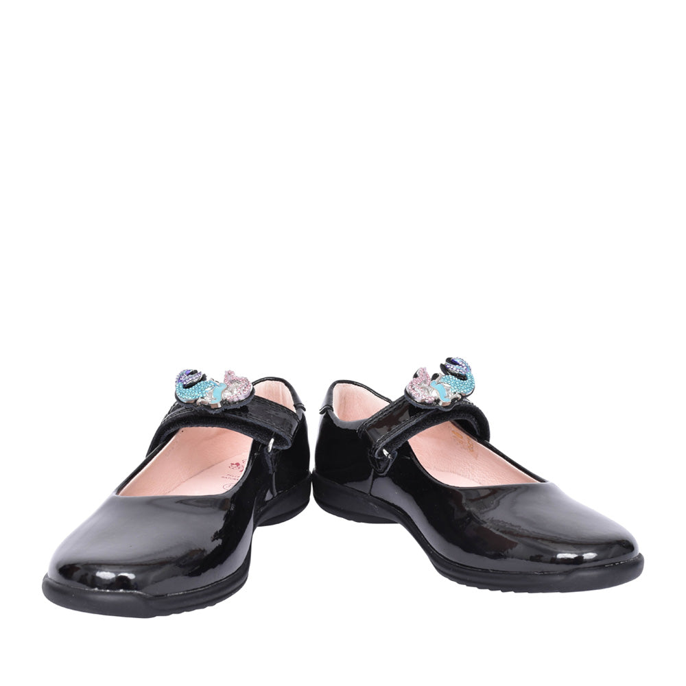 Girls Lk8111 Maribella 2 Velcro Shoe In Blk Patent