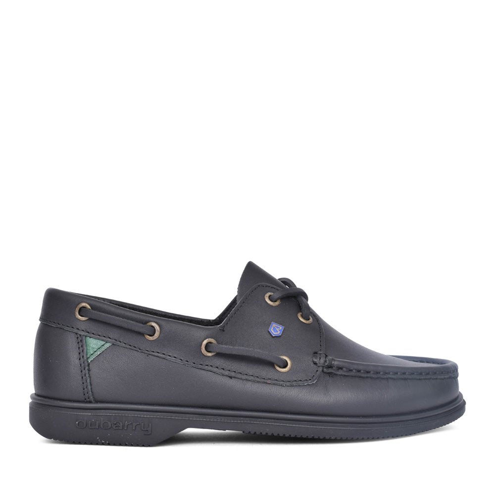 Unisex Admirals Leather Boat Shoe In Black