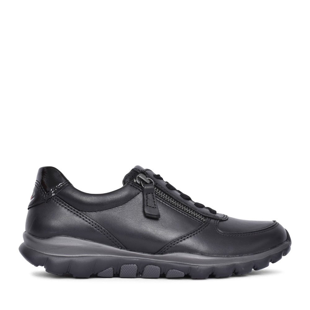 Ladies 96.968 Laced Trainer In Blk Leather