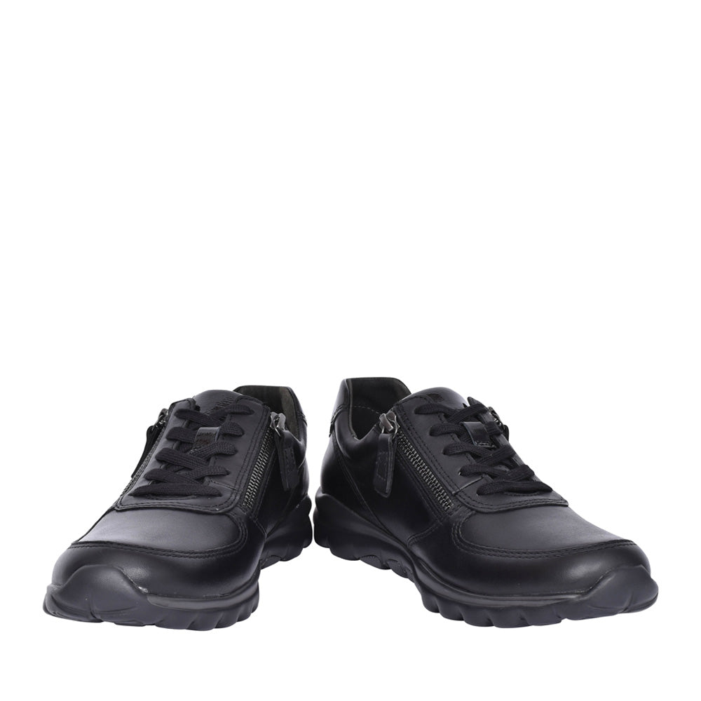 Ladies 96.968 Laced Trainer In Blk Leather