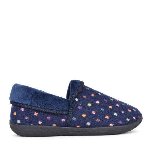 Ladies Mellow Fold Slipper In Navy