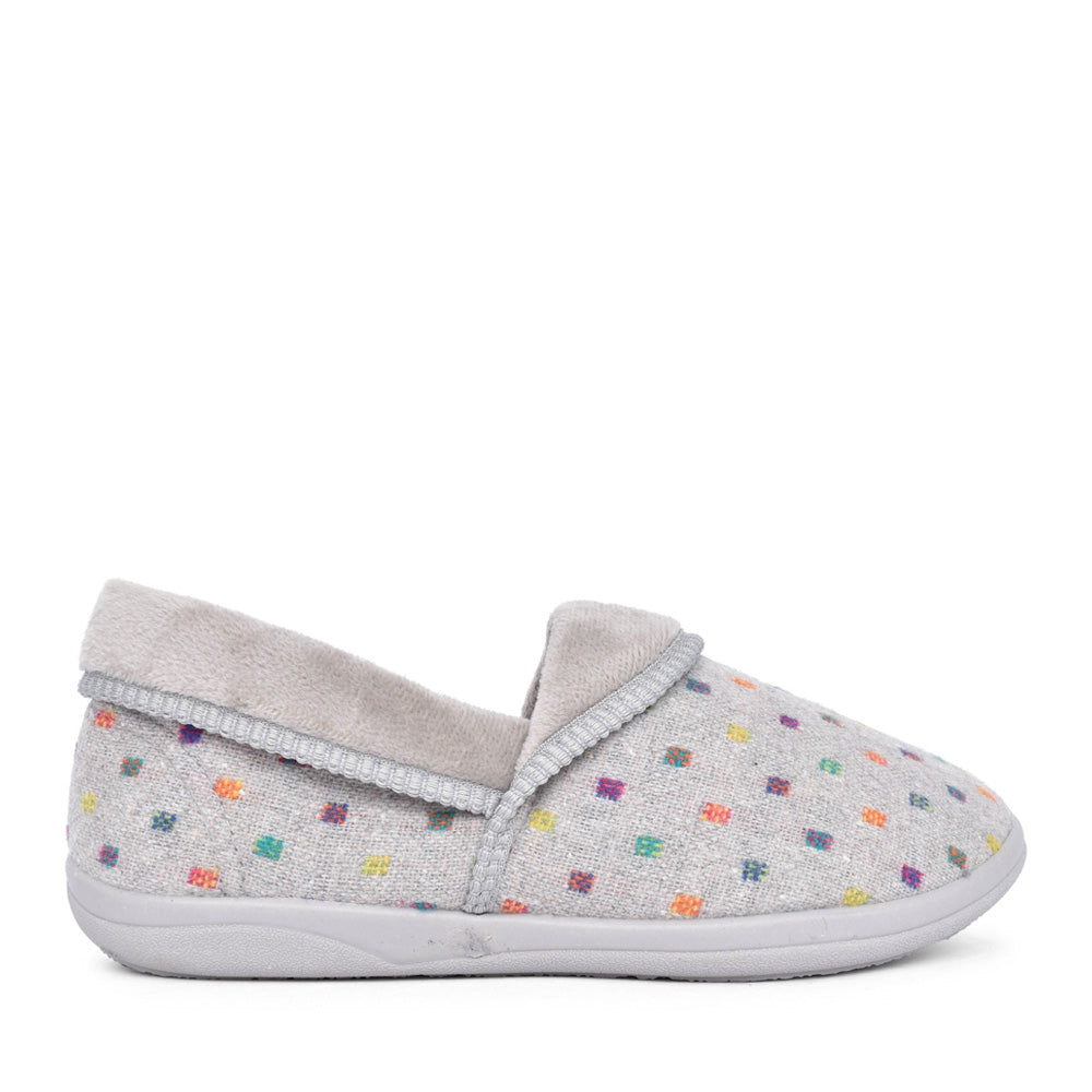 Ladies Mellow Fold Slipper In Grey