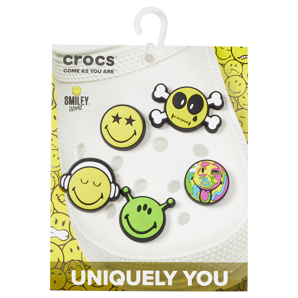 Smiley 5 Pack Jibbitz Charms In Multi-colour