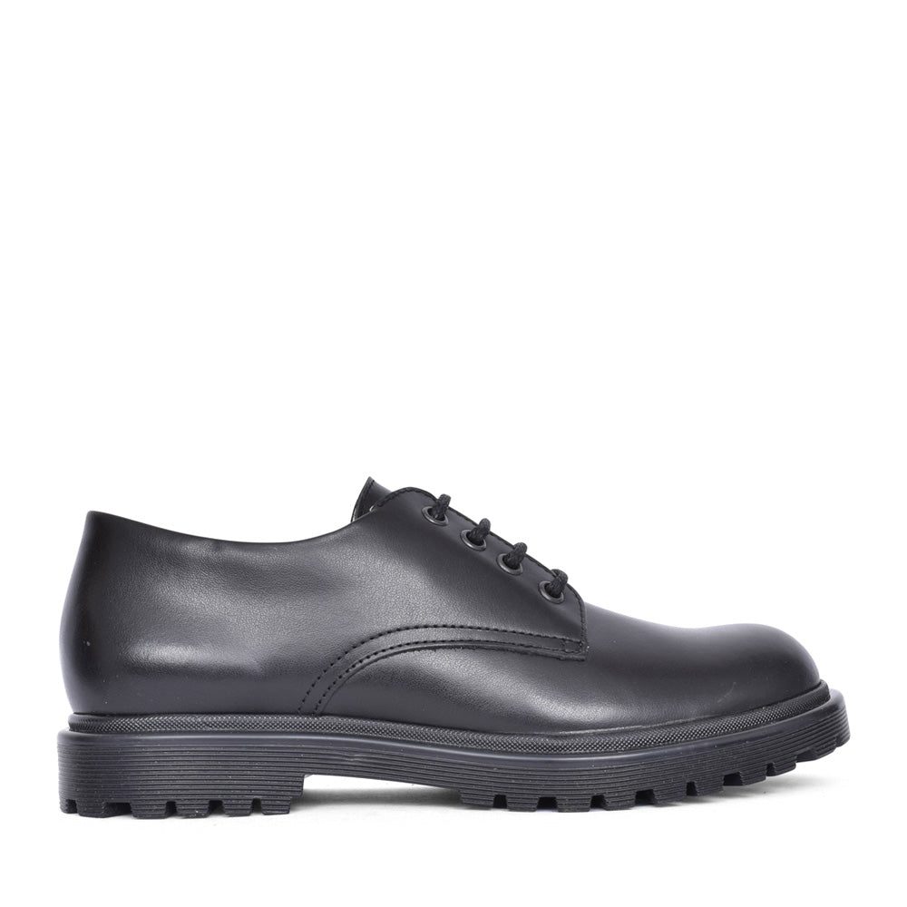 Girls Lea G4130077-1 Leather Laced Brogue In Blk Leather