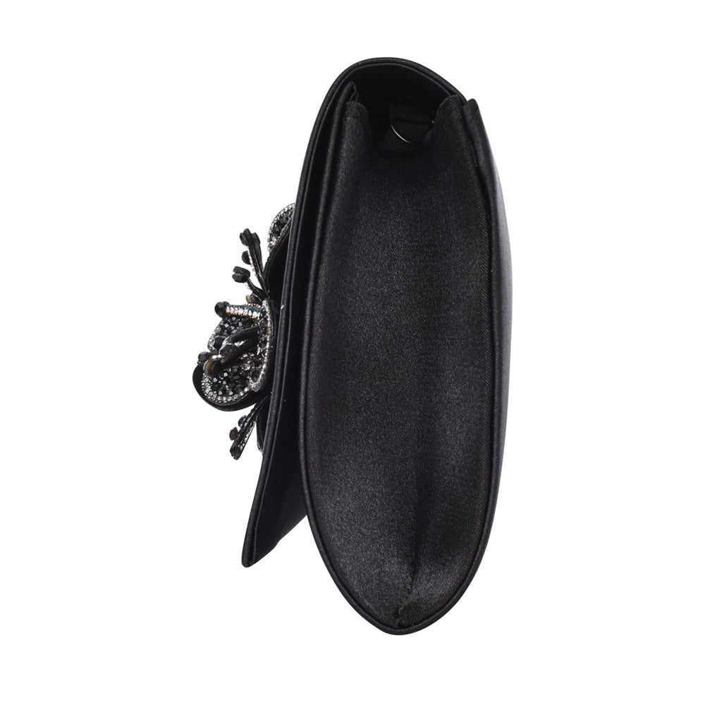 Ladies Zlr039 Ankara Clutch Bag In Black