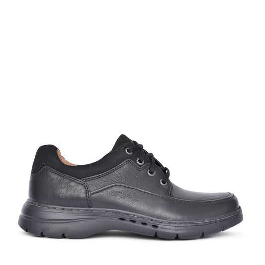 Mens Un Brawley Lace Leather H-fit Lace Up Shoe In Blk Leather