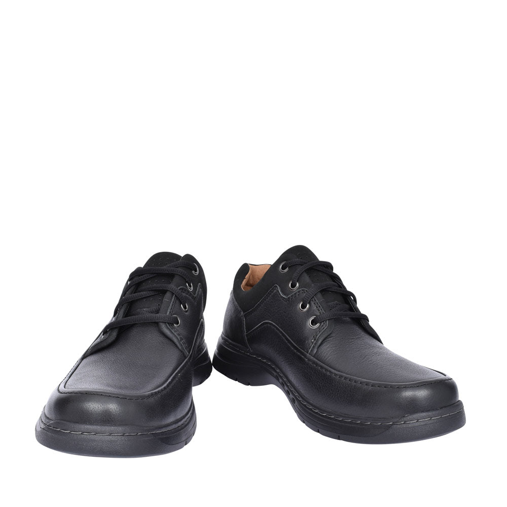 Mens Un Brawley Lace Leather H-fit Lace Up Shoe In Blk Leather