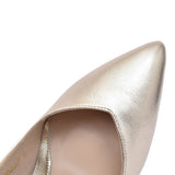 Ladies 8027 High Heel Court Shoe In Gold