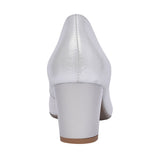 Ladies 5527 G-fit Low Heel Court Shoe In Silver