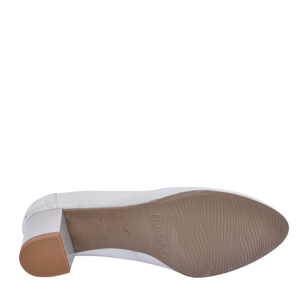 Ladies 5527 G-fit Low Heel Court Shoe In Silver