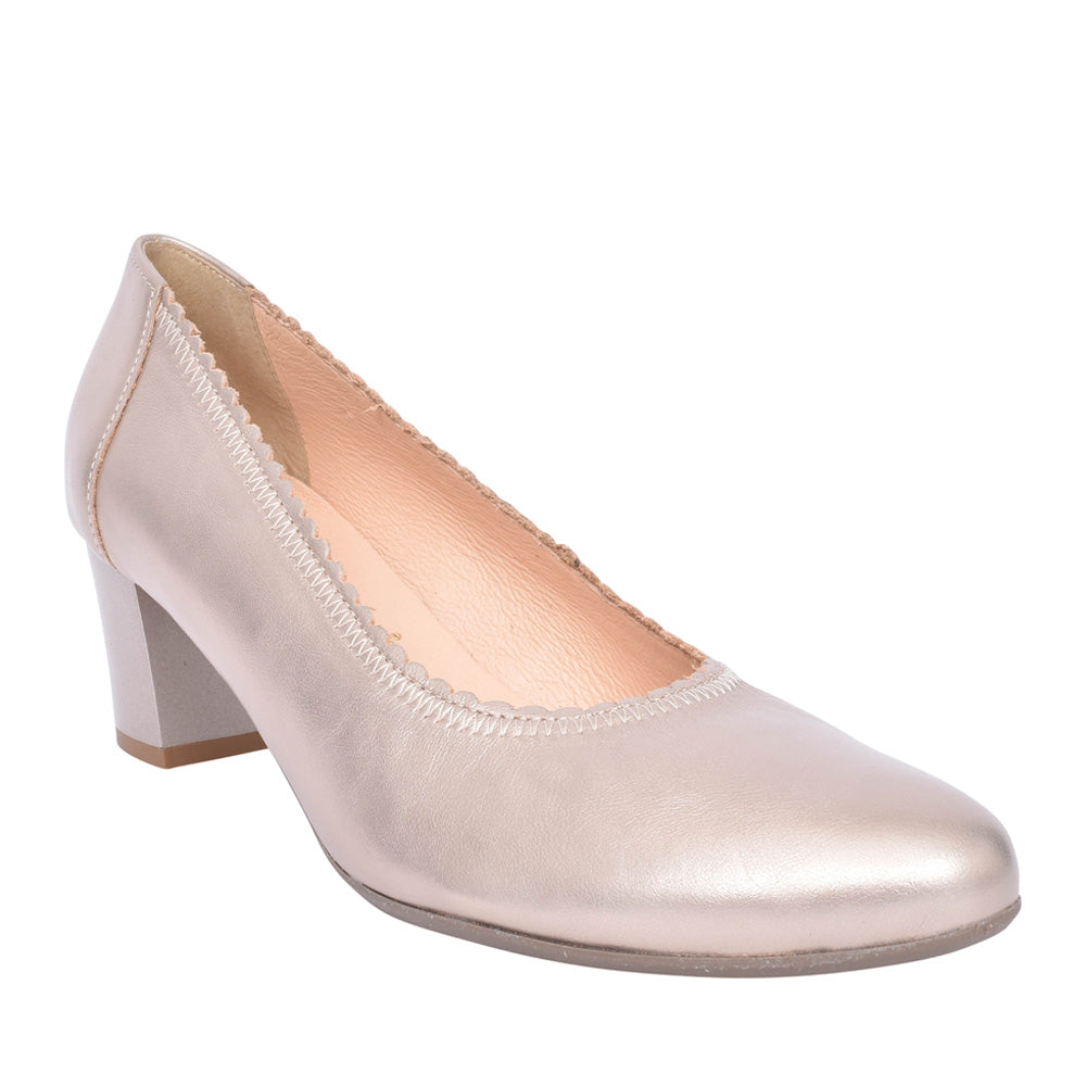 Ladies 5527 G-fit Low Heel Court Shoe In Metallic