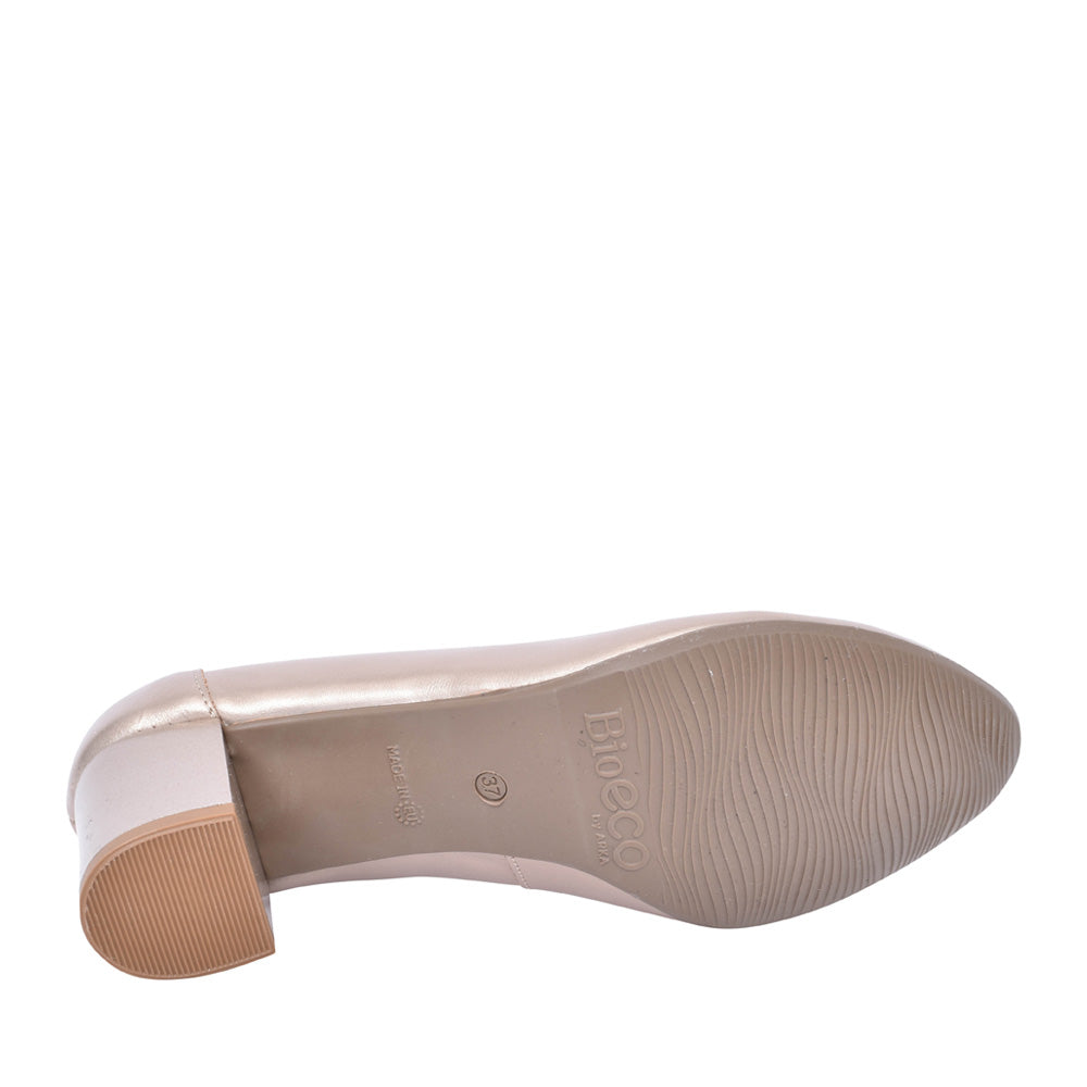 Ladies 5527 G-fit Low Heel Court Shoe In Metallic