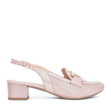 Ladies 3963 G-fit Low Block Heel Sling Back Court Shoe In Pink