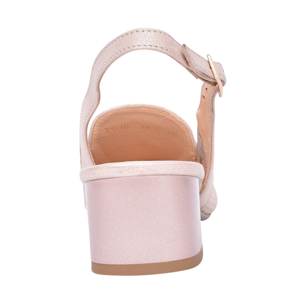 Ladies 3963 G-fit Low Block Heel Sling Back Court Shoe In Pink