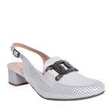 Ladies 3963 G-fit Sling Back Court Shoe In Silver