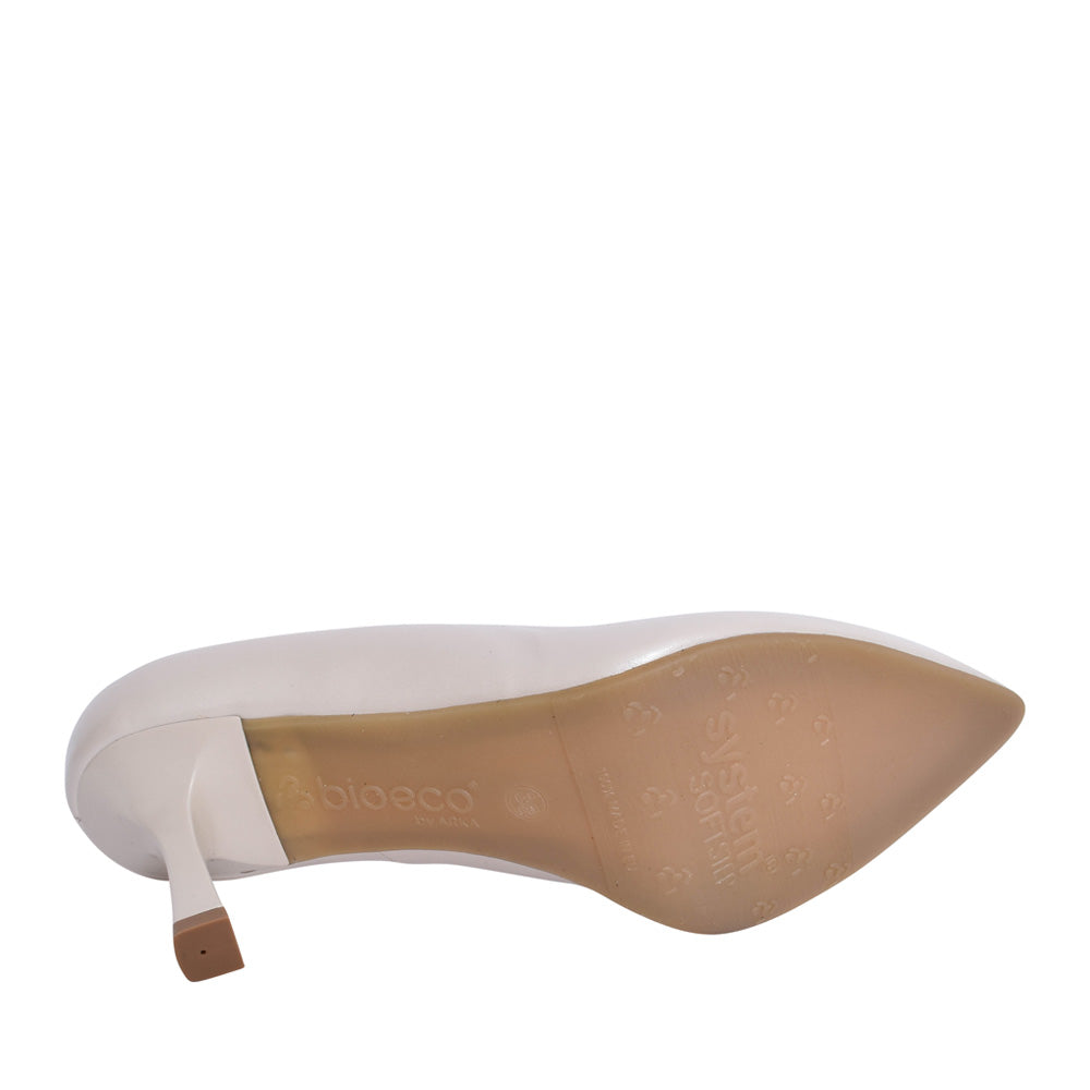 Ladies 6178 G-fit Medium Heel Court Shoe In Beige