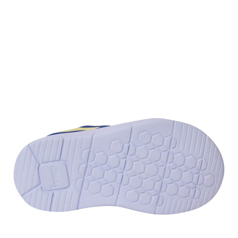 Boys Ath Yell T Blue Combi Velcro Shoe In Kids F Fit