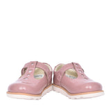 Girls Crown Teen T Dusty Pink Patent T-bar Shoe In Kids H Fit