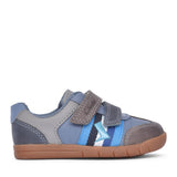Boys Den Stripe T Blue Combi Velcro Shoe In Kids G Fit