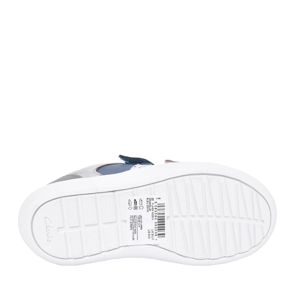 Girls Flash Web T Denim Blue Velcro Shoe In Kids F Fit