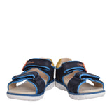 Boys Roam Plane Navy Leather Velcro Sandal In Kids F Fit