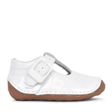 Girls Tiny Beat T White Patent T-bar Shoe In Kids F Fit