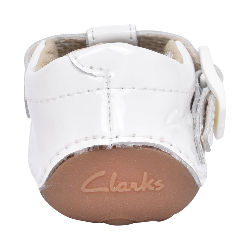 Girls Tiny Beat T White Patent T-bar Shoe In Kids F Fit