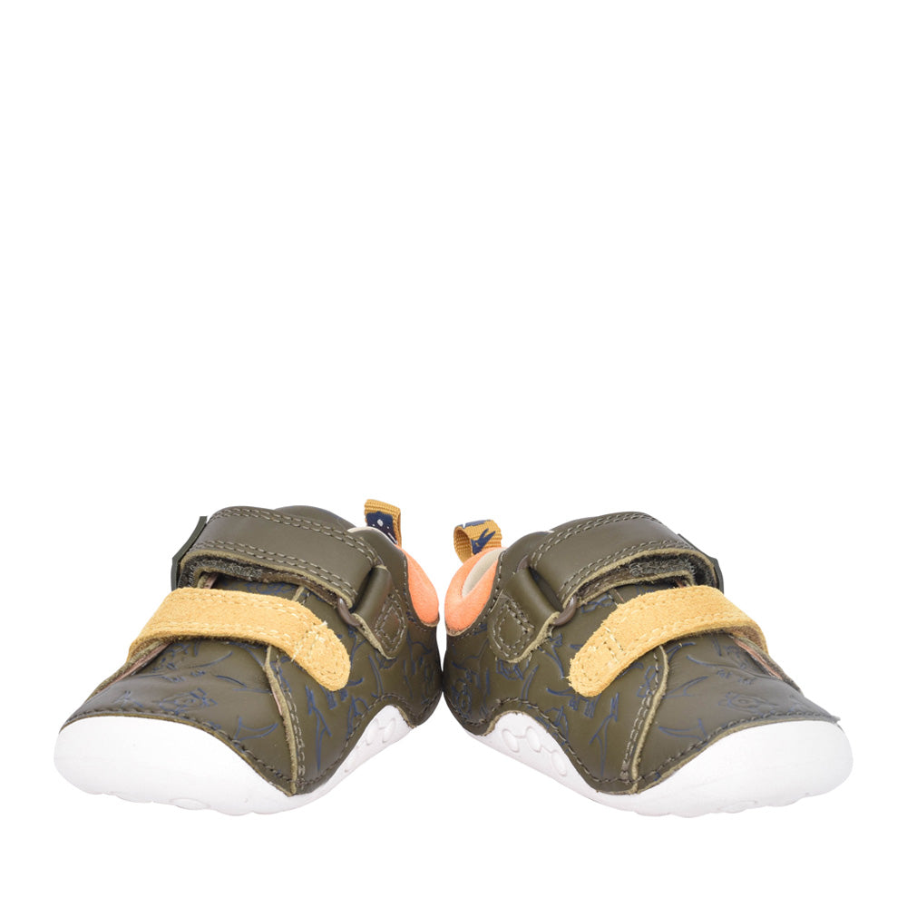 Boys Tiny Rex T Khaki Interest Velcro Shoe In Kids F Fit