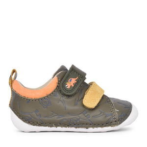 Boys Tiny Rex T Khaki Interest Velcro Shoe In Kids G Fit