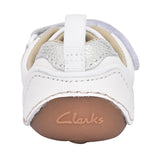 Girls Tiny Sky T White Metallic Velcro Shoe In Kids F Fit