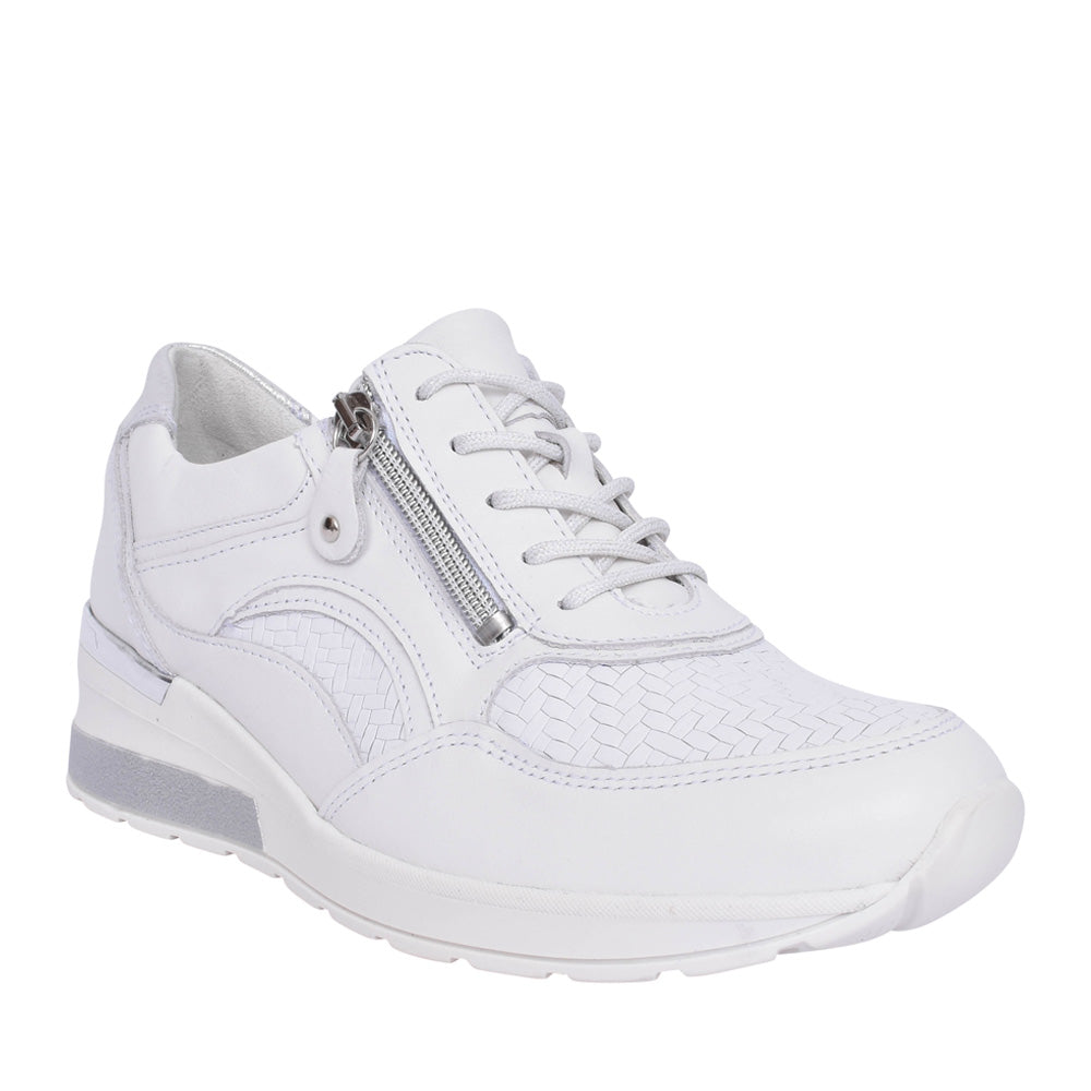 Ladies 93901 H-clara Laced Trainer. In White